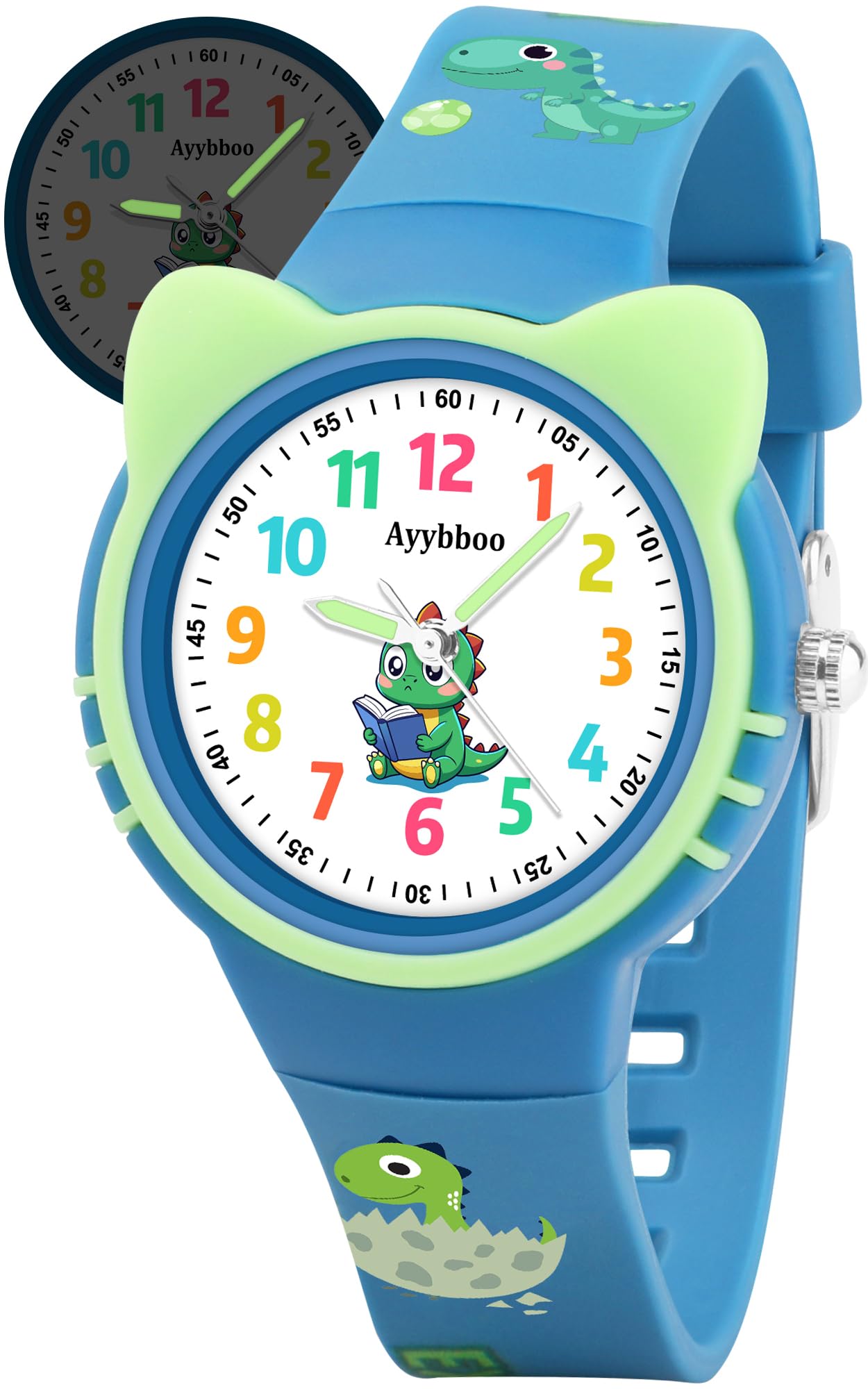 Kids Waterproof Watch 7 Color Light Alarm