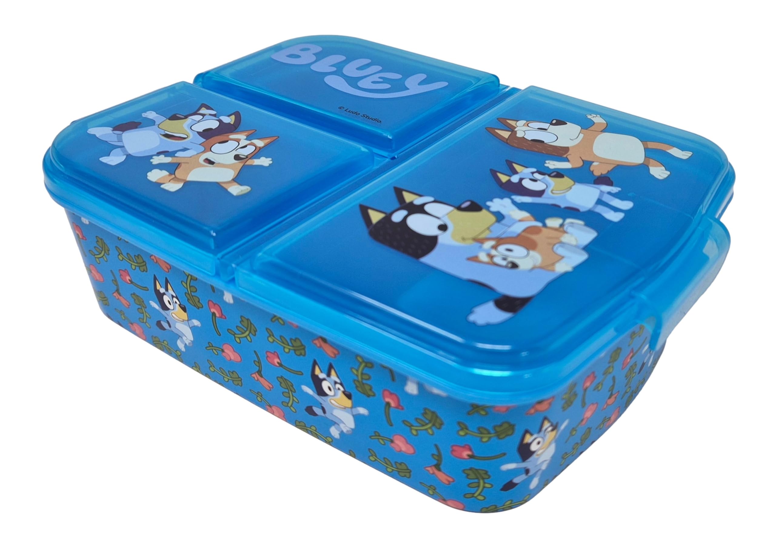 Theonoi Bluey Brotdose für Kinder – Lunchbox mit 3 Fächern & Unterteilung – BPA-freie Sandwichbox für Schule, Kindergarten mit Bluey & Bingo :