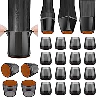 Vista 22 de BALEINE Paquete de 16 protectores de silicona para patas de silla, tapas protectoras de patas de taburete, tapas antideslizantes para patas de silla