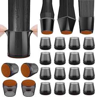 BALEINE 16PCS Silicone Chair Leg Floor Protectors for Hardwood Floors