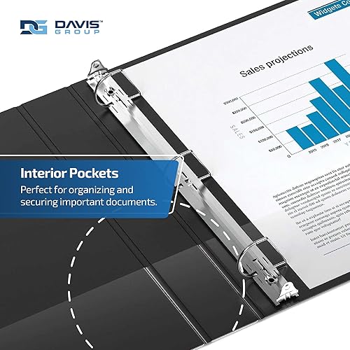 Miniatura 5 de Easyview - Carpetas prémium de 3 anillas con cubiertas transparentes y anillos en D, carpetas para escuela u oficina, 5 pulgadas, paquete de 4,