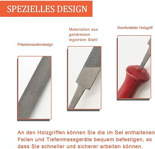 Miniatura 4 de Paquete de 13 limas de motosierra, el kit de archivos de afilador de motosierra incluye 532 pulgadas, 316 pulgadas, 732 pulgadas, 18 pulgadas, 1164