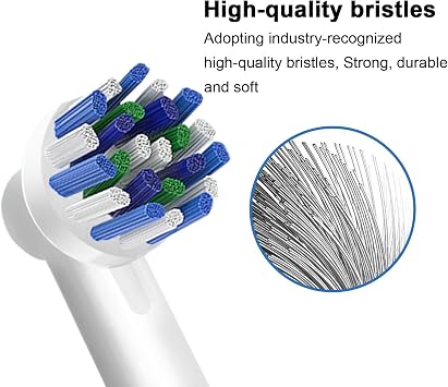 8pcs Cross Clean Replacement Heads Compatible with Braun Oral B Electric Toothbrush, White