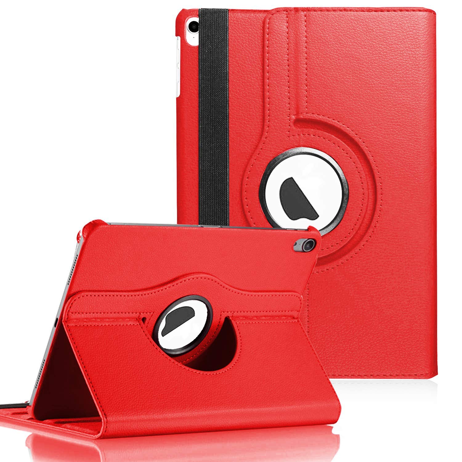 Microsonic Apple iPad Pro 12.9'' 2018 (A1876-A2014-A1895-A1983) için Kılıf 360 Dönerli Stand Deri Kırmızı [iPad Pro 12.9 2018 ile Uyumlu Kılıf - Kırmızı]