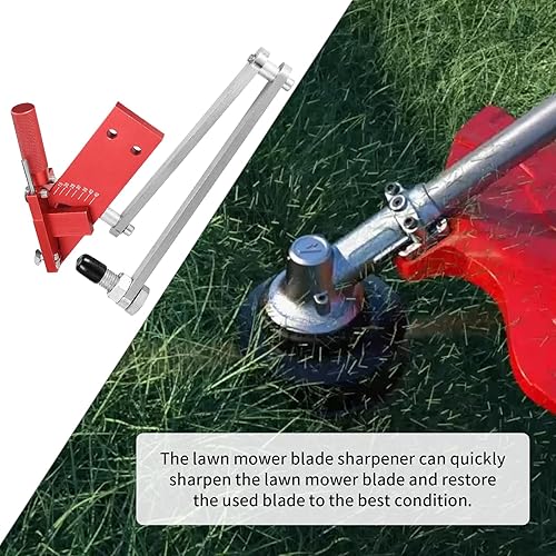 Miniatura 4 de MOGADEE Afilador de cuchillas para cortacésped, ajustable de 15 a 45 para cuchillas rectas y estándar, afilador modelo 5005, rojo