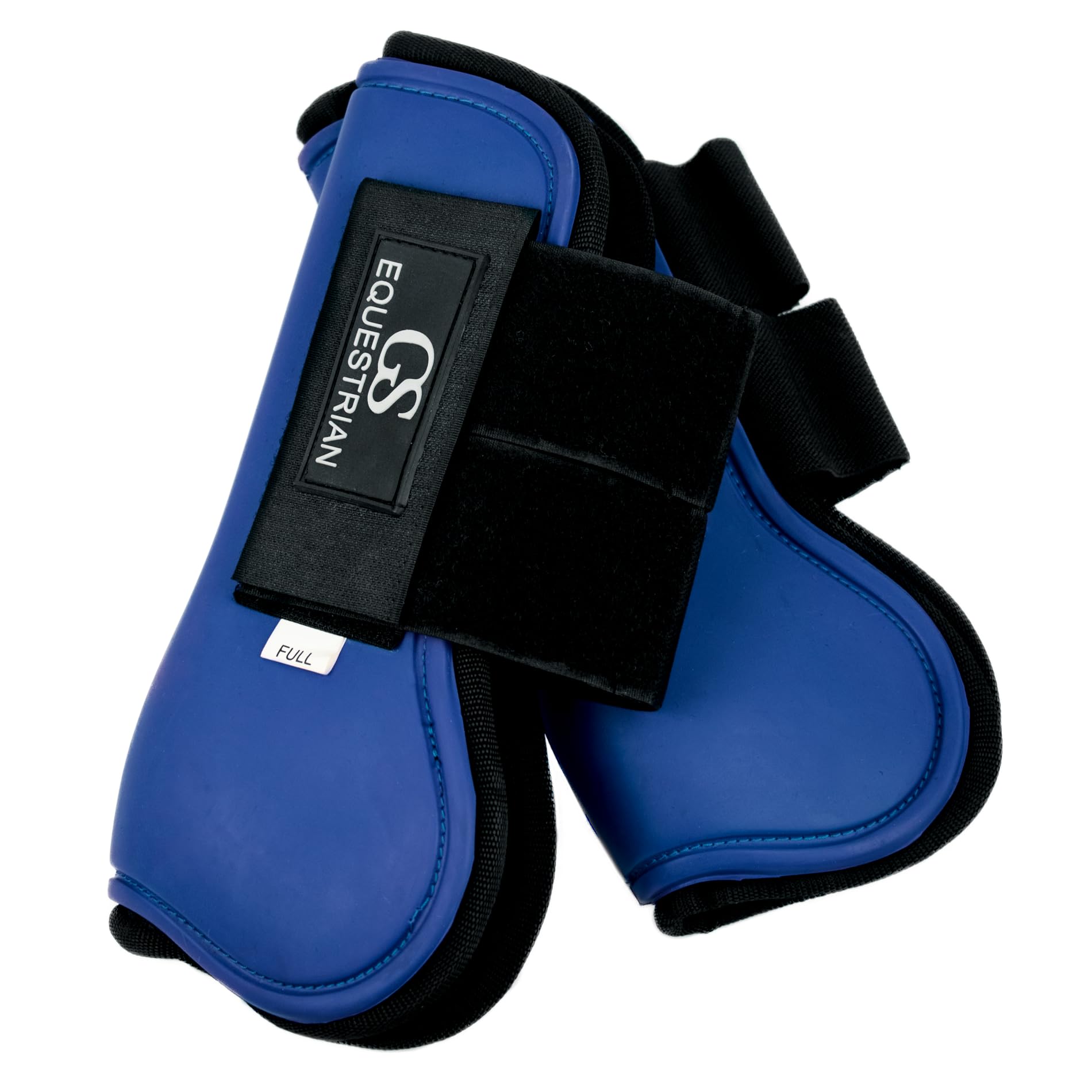 GS Equestrian Tendon Boots – Open Front Horse Boots with Shock Absorption & Secure Touch Fastenings – Protective Leg Boots for Schooling (Blue, S)