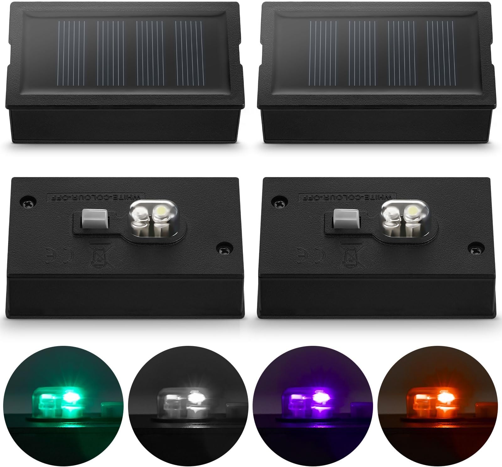 Weewooday 4 Pcs Solar Light Replacement Top 4 x 7 cm Small Solar Panels Light Units Waterproof for Garden Lights Outdoor Indoor Outside Hanging Lanterns LED Lamp Decor