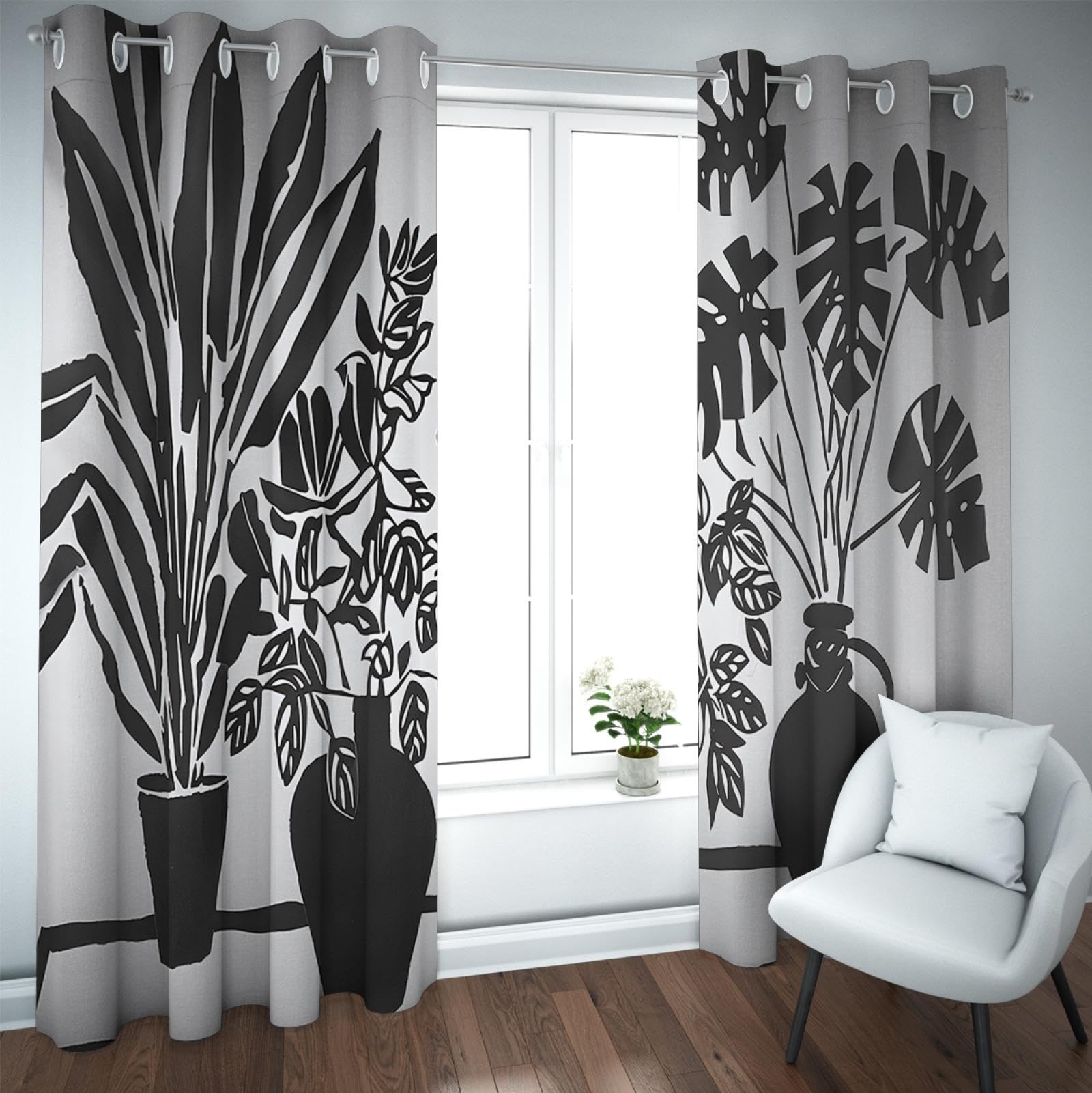 Rideaux de fenêtre pour salon et chambre vintage au style milieu du siècle