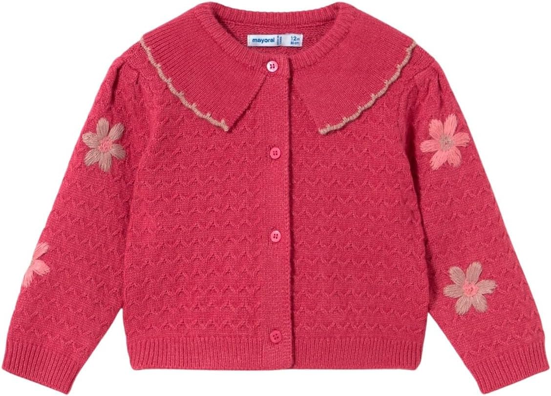 Mayoral Floral-Embroidered Cardigan for Baby-Girls Petal Mix