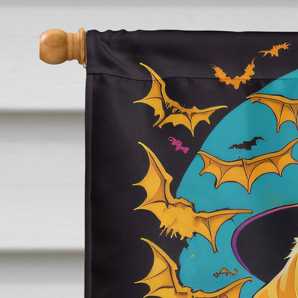 Caroline's Treasures DAC1518CHF Yellow Labrador Retriever Witchy Halloween House Flag Large Porch Sleeve Pole Decorative Outside Yard Banner Artwork Wall Hanging, Polyester, House Size, Multicolor