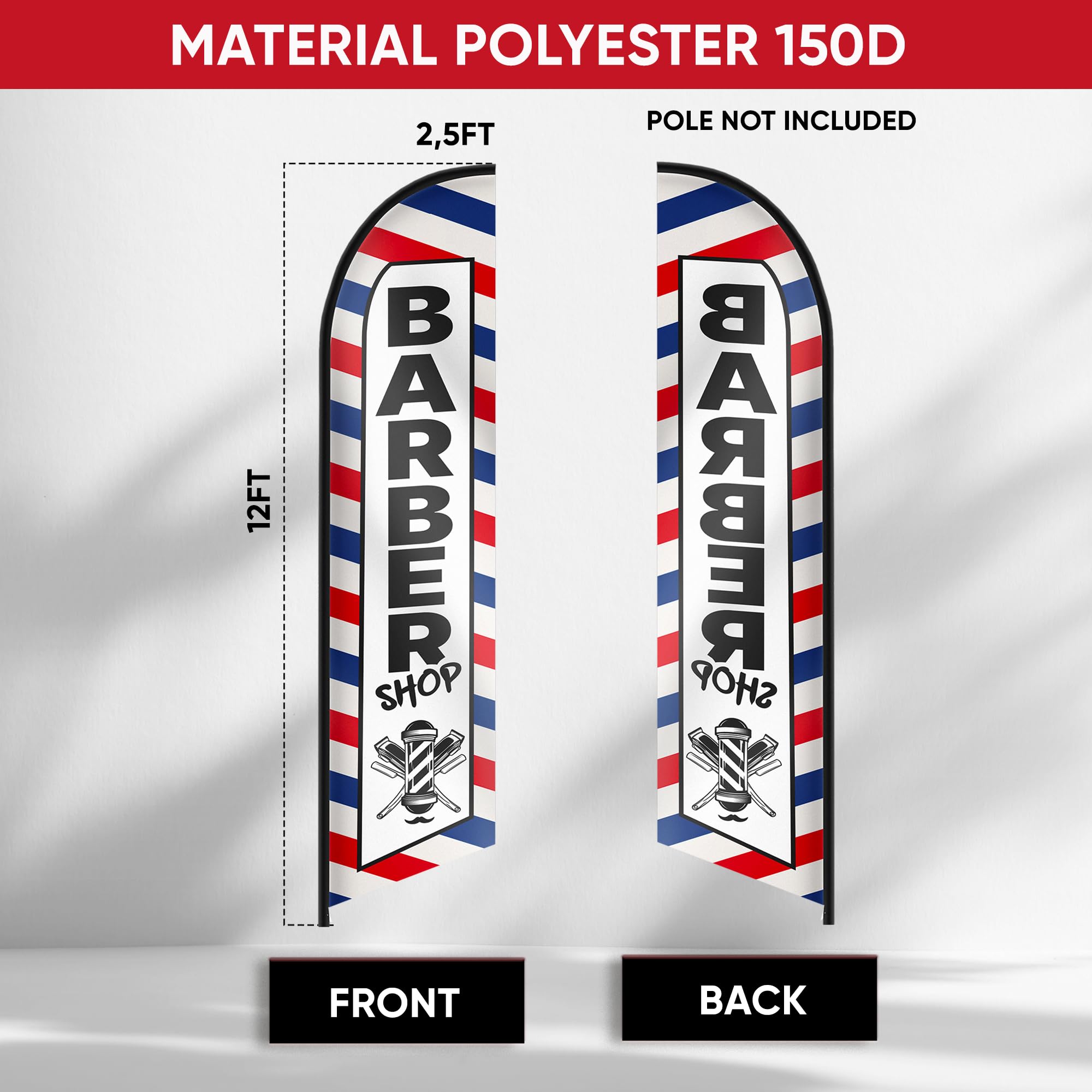 3 (three) Tall Windless Feather Flags of Lunch Special Dinner Special and Now Open for Restaurant Advertising Flags (Pack of 3 Replacement Flags only)