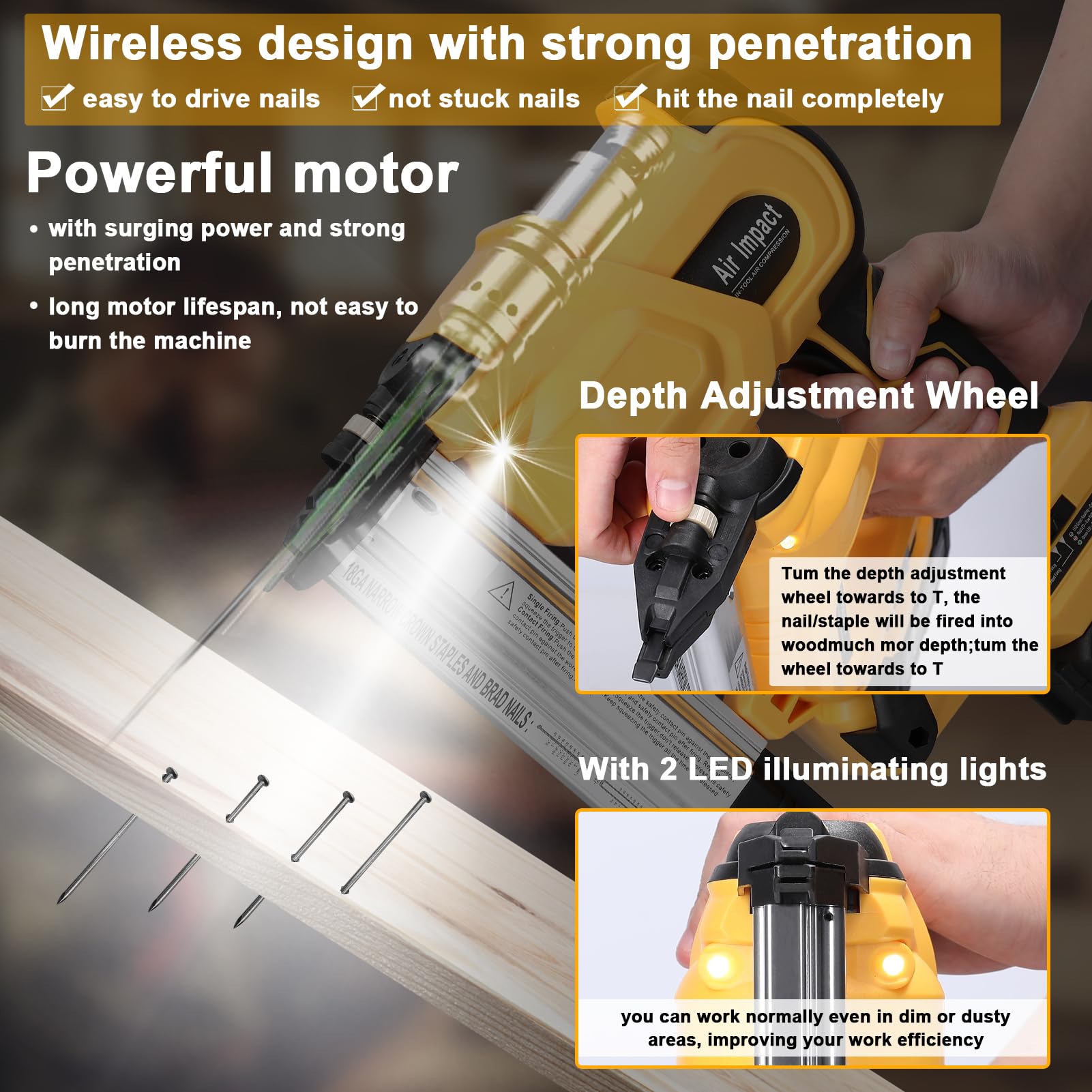 Amazon.co.jp: 電動ネイル発射機,JUANZI コードレス釘打機電気