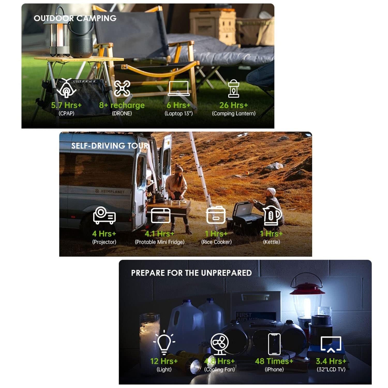 Générateur d'extérieur 560 Wh, centrale électrique portable avec 2 prises 220 V/500 W CA, avec lampe torche LED, pour usage domestique d'urgence, camping, voyage, camping-car/fourgonnette (220 V)