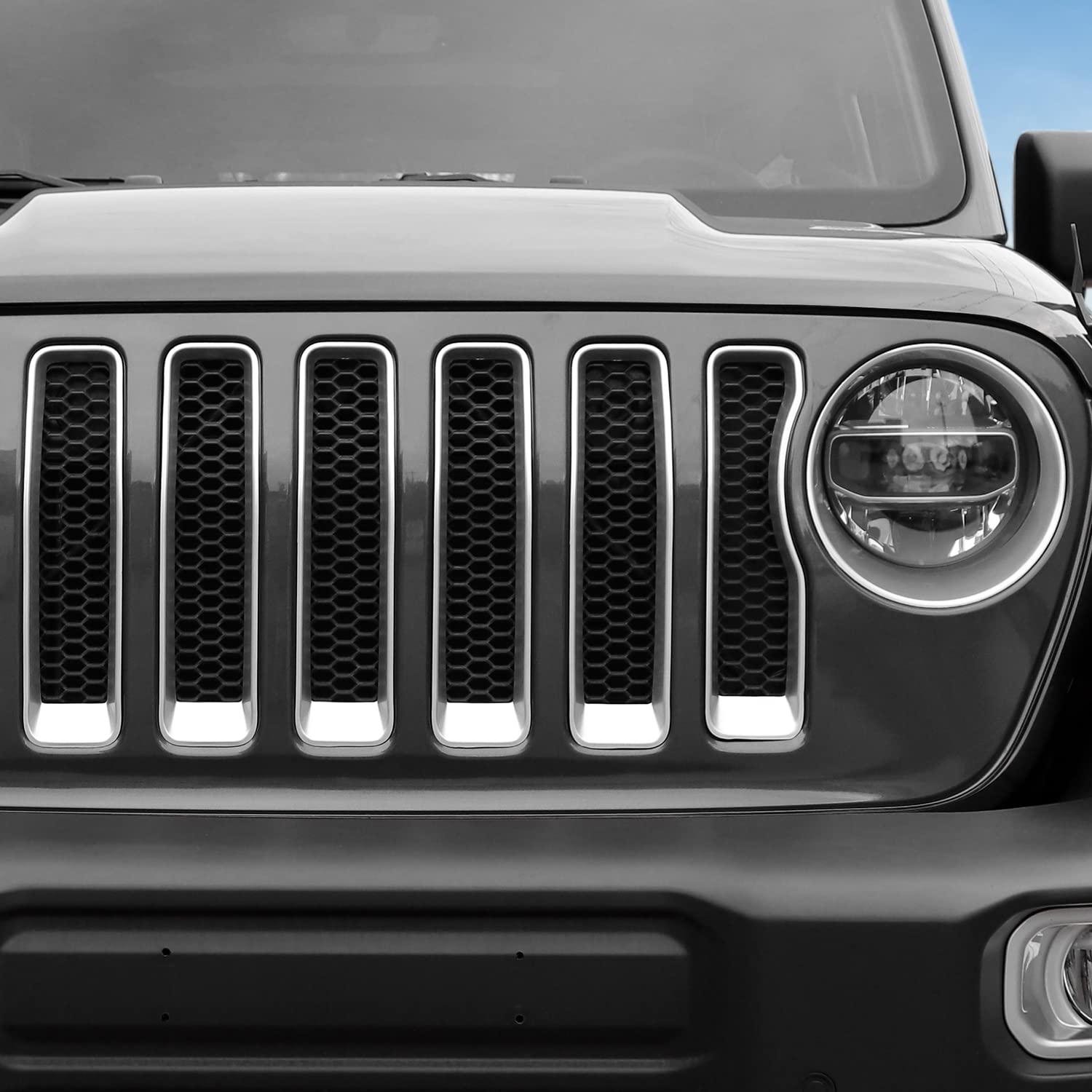 Amazon.co.jp: グリルインサート&ヘッドライトカバー 2018-2022 Jeep