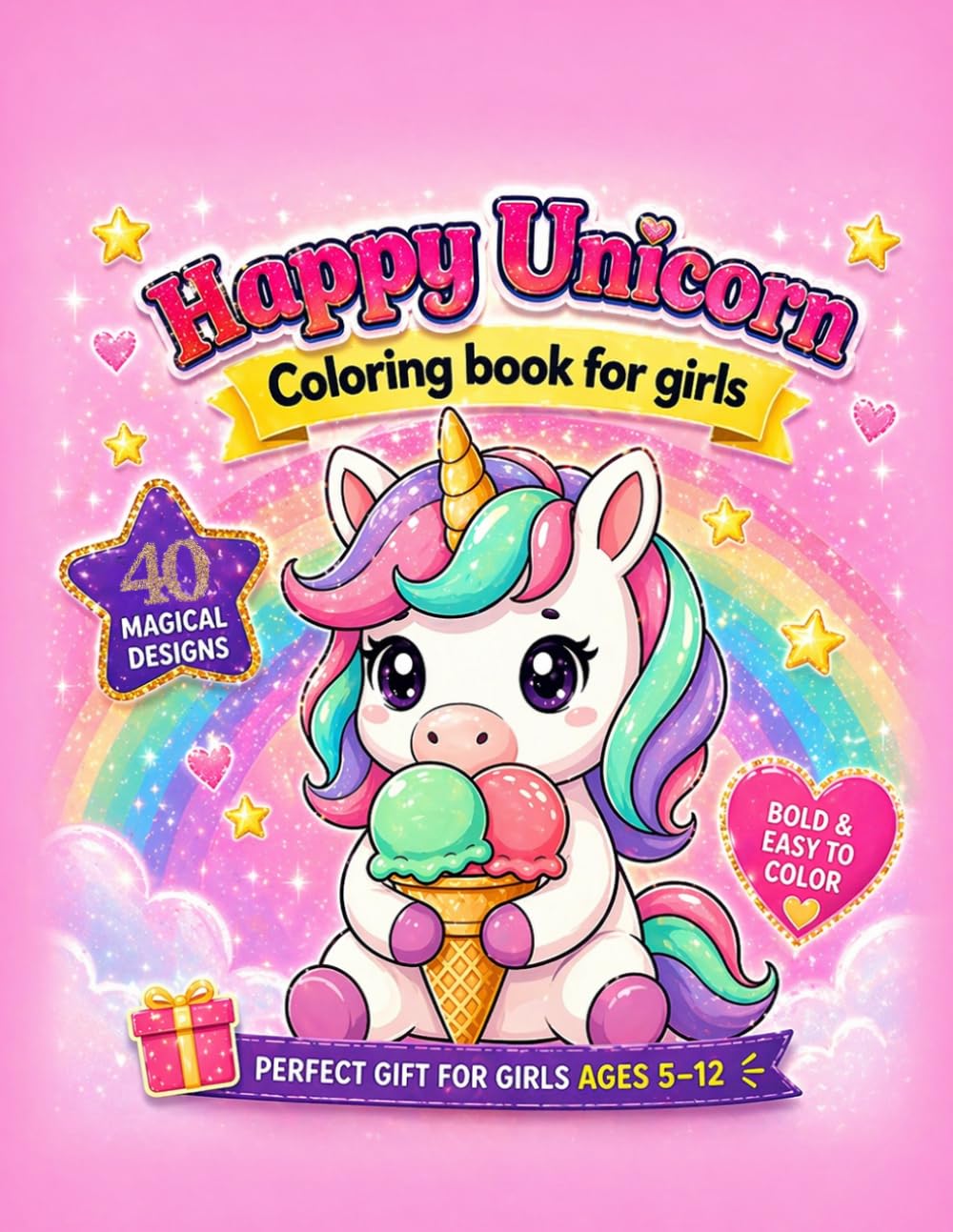 Happy Unicorn: Colouring Book for Kids (Unicorn Magic World)