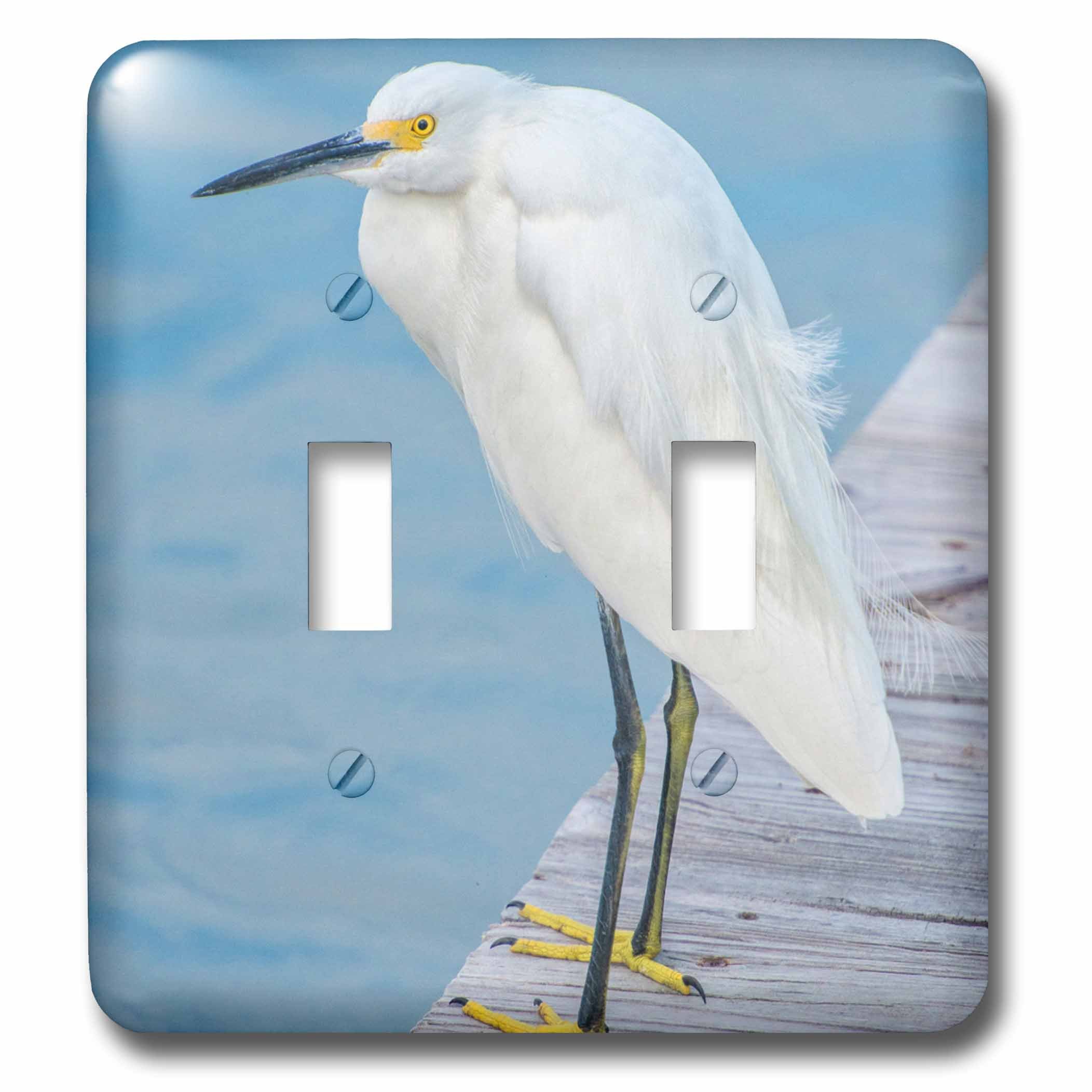 Interrupteur à bascule Snowy Egret pour une décoration de style bord de mer
