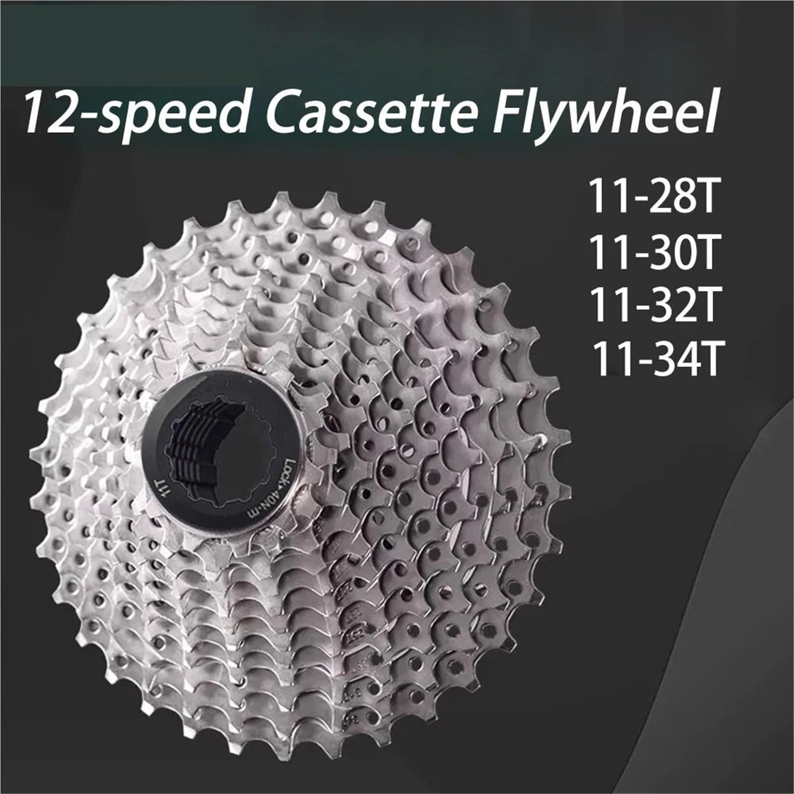 Cassettes y piñones Cassette de 12 velocidades para Bicicleta Carretera (11-28T/30T/32T/34T), Rueda Libre, Compatible con buje HG 11 Cassette de Piñones