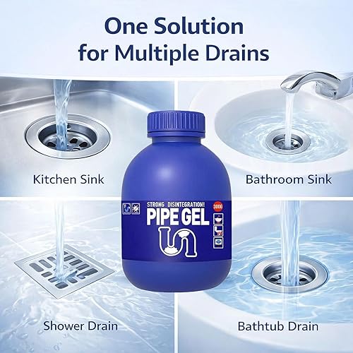 Miniatura 6 de Pipe Gel Drain Cleaner, Professional Strength Drain Clog Remover for Kitchen Sink, Shower & Tub, Powerful Unclogging Formula, Compatible with All