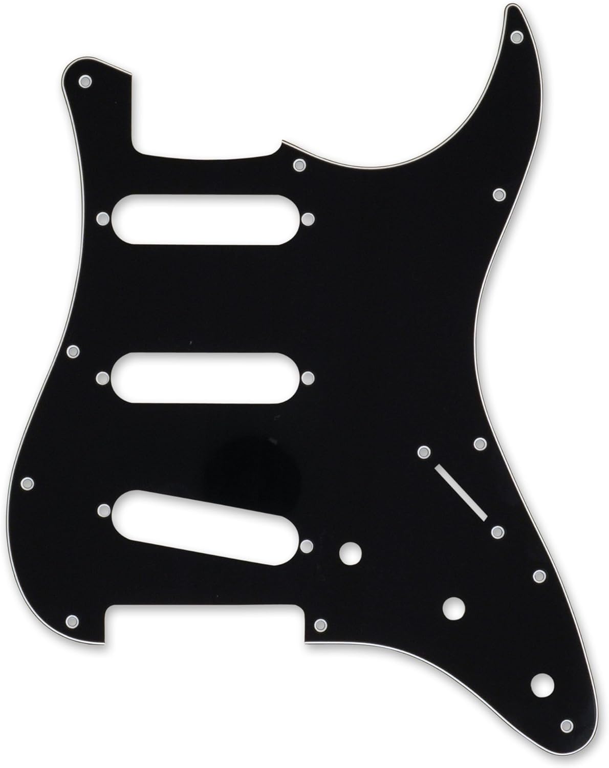 Golden Age Strat Pickguard for 3 Single-Coil Pickups, 3-Ply Laminated Black/White/Black