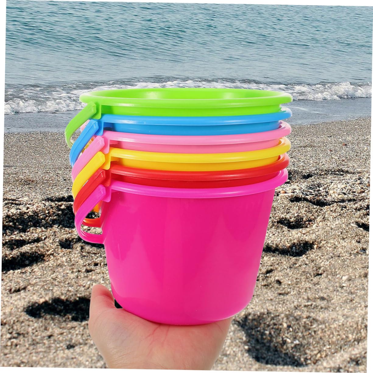 12 pezzi Secchielli Spiaggia per Mini Secchielli Mare Colorati per Gioco Sicuro e Creativo in Spiaggia Giardino o Casa Bulk per Asilo e Feste