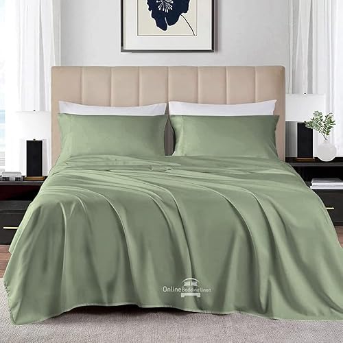 Miniatura 8 de Juego de sábanas cortas tamaño King, 4 piezas, 100% algodón egipcio de 800 hilos, sábanas de algodón de 72 x 75 pulgadas, sábanas de algodón de