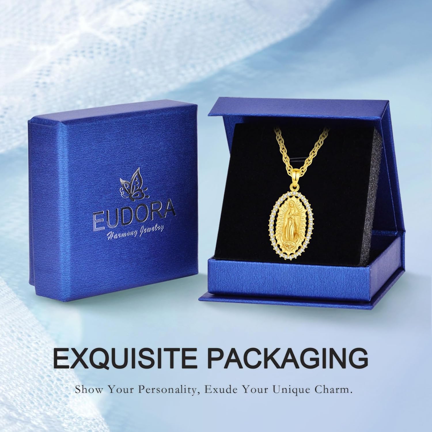 EUDORA 925 Sterling Silver St Benedict/St Michael/St Christopher/Archangel Raphael Gabriel Metatron/Virgin Mary/St Joseph/St Anthony Crucifix Pendant Bible Verse Prayer Necklace Jewelry for Men Women - Image 9