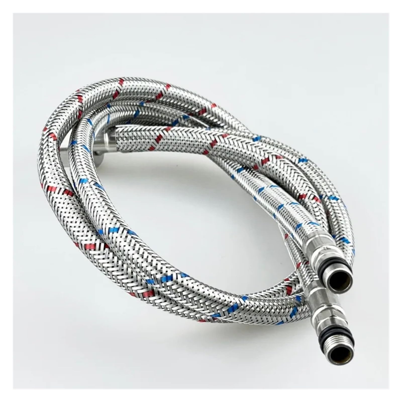Tubo Flessibile Intrecciato in Acciaio Inox 304, Tubo di Ingresso per Rubinetto Acqua Calda e Fredda a Testa Singola 1/2 3/8 9/16 60 cm Confezione da 2 (C)