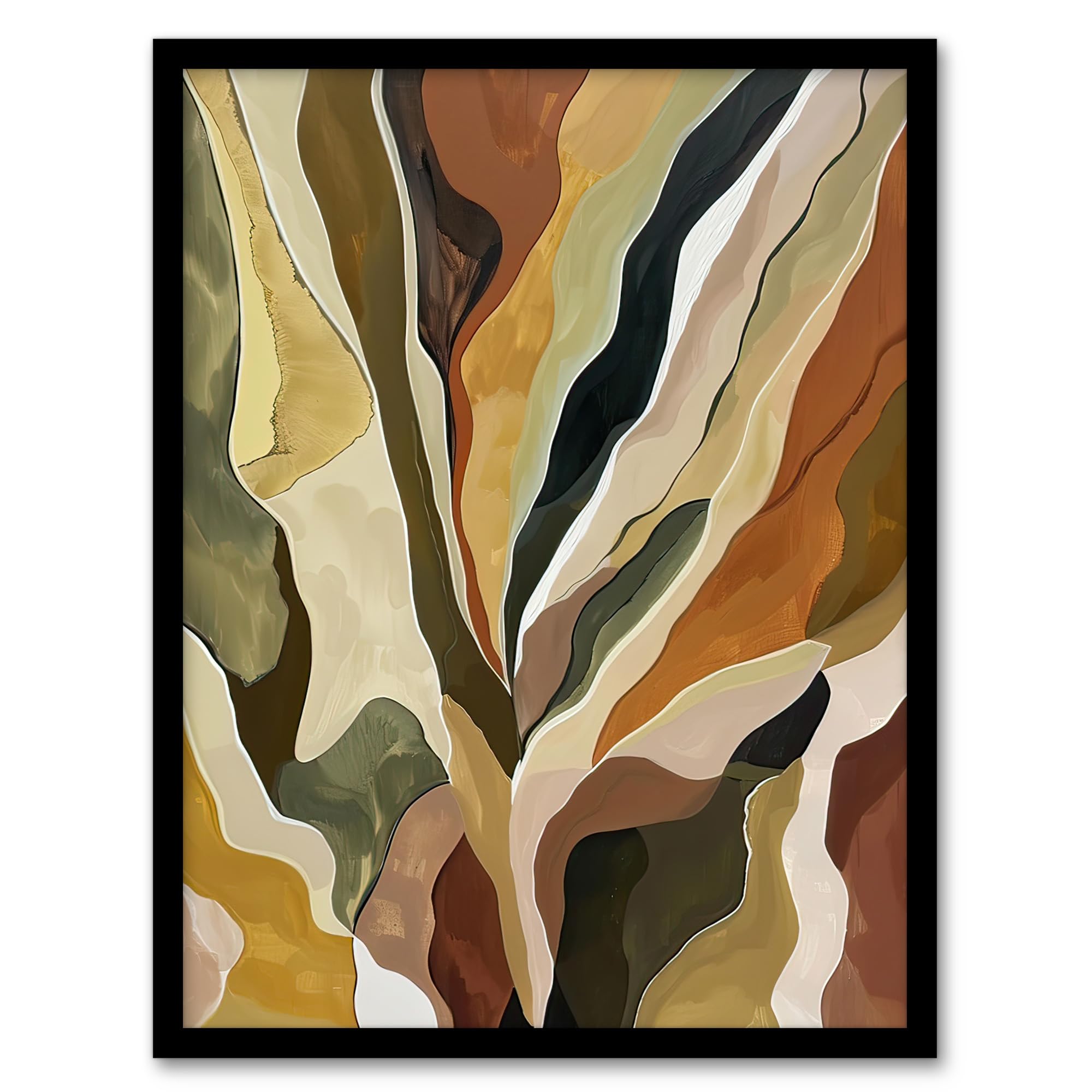 Artery8 Abstract Earth Tone Artwork Geology Rock Muddy Living Room Artwork Framed Wall Art Print 18X24 Inch