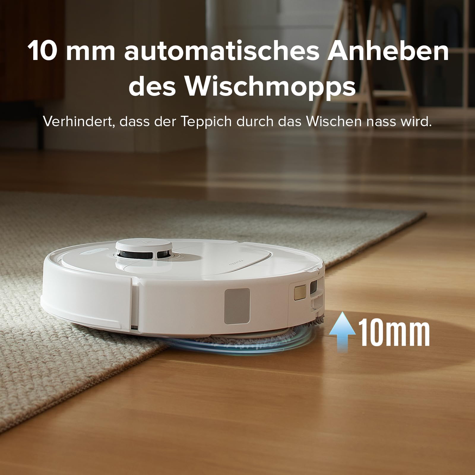roborock QrevoS Saugroboter mit Saugleistung von 7000Pa, PreciSense LiDAR Navigation, 45 dB(A) leises Trocknen (Weiß) (Generalüberholt)