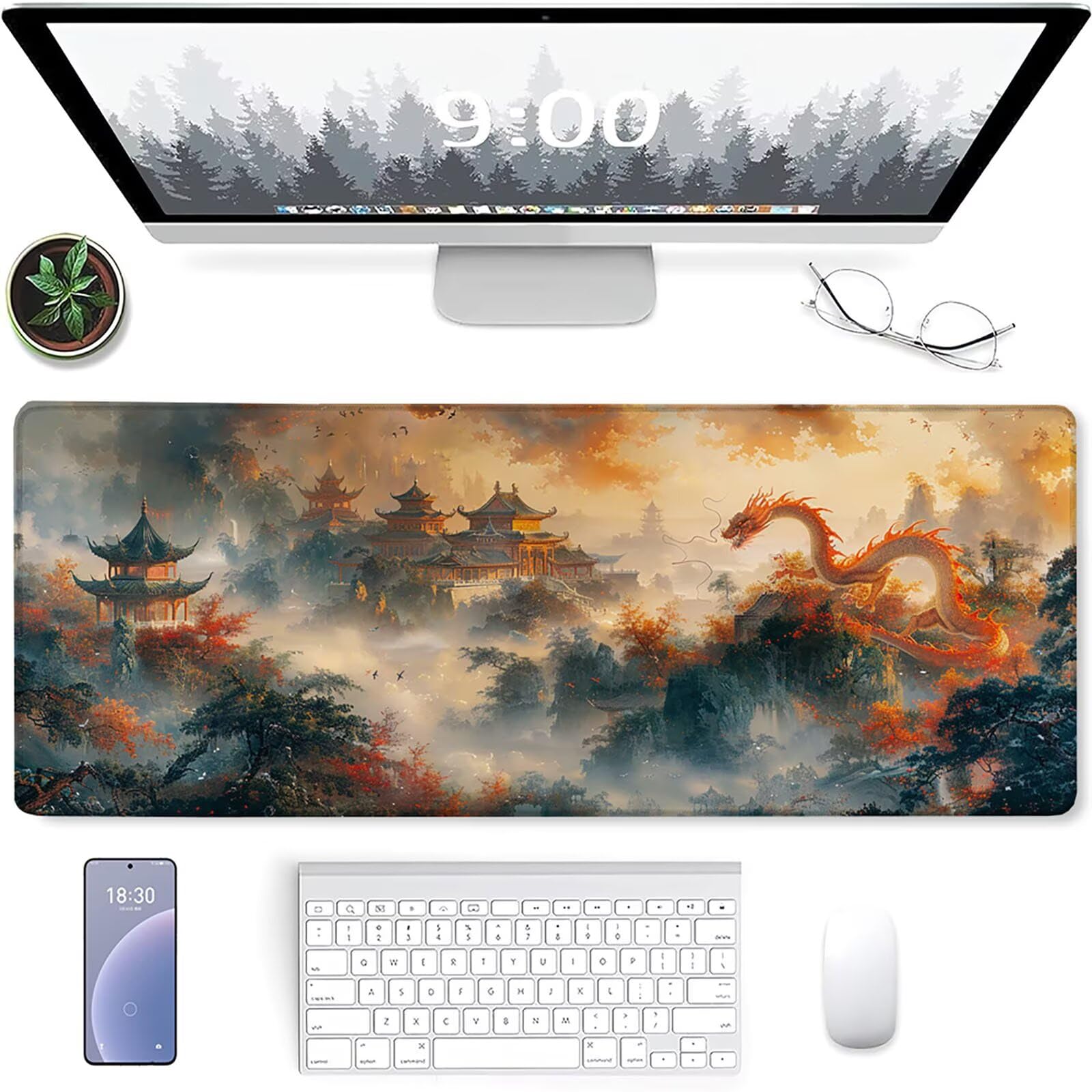 Amazon.com: Green Mouse Pad Large 28x16 in, Gaming Mousepad with