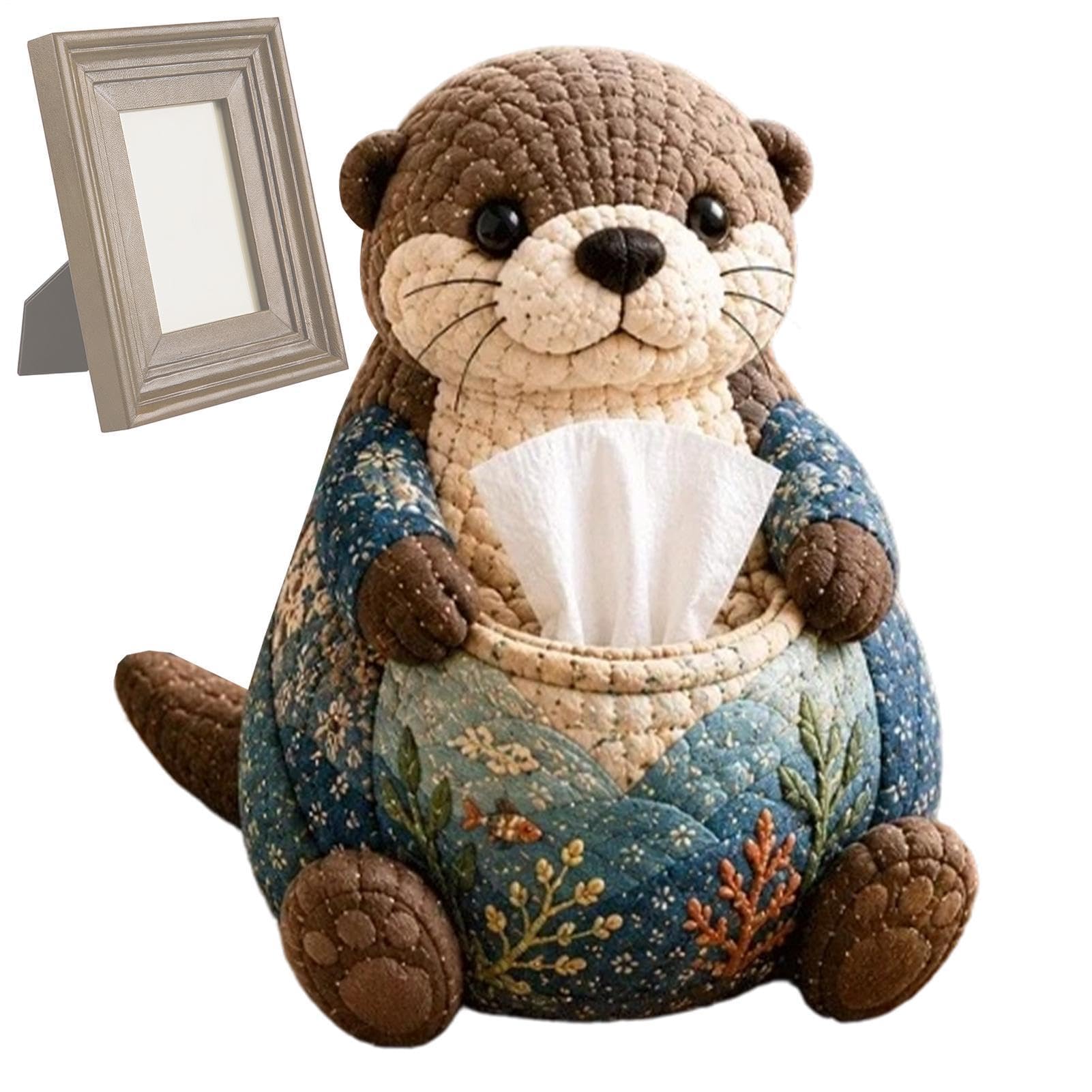 Sbziojhdr Otter Tissue Box， Tissue Holder Box Diy Kit | Quilting Napkin Dispenser Case,Quilted Facial Paper Organizer