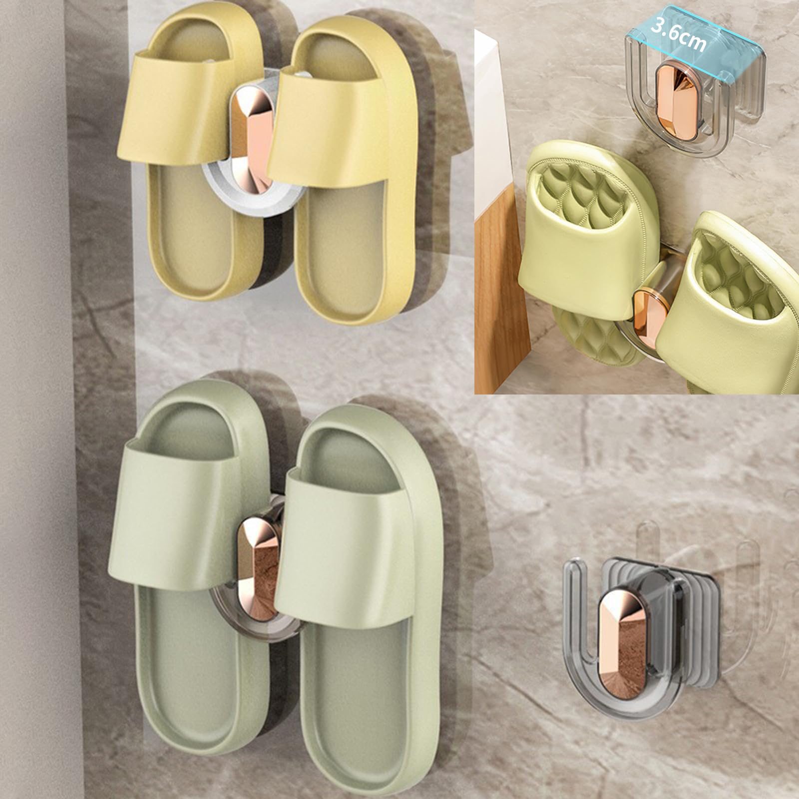 Scarpiera da Parete Organizer Portascarpe Plastica Portapantofole Scarpiera da Parete Porta Scarpe Autoadesiva A Muro Scarpiera Impermeabile Multifunzionale per Camera Letto Bagno Soggiorno, 3 Pezzi