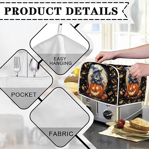 Miniatura 4 de Cubierta para tostadora con estampado de girasol, ranura ancha de 2 rebanadas, cubierta lavable para máquina de pan, cubierta para tostadora,