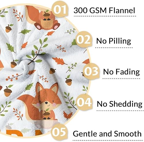 Miniatura 10 de Manta de zorro personalizada con nombre para niñas y niños, suave, mullida y acogedora, manta tamaño regazo de 30 x 40 pulgadas, para sofá, oficina,