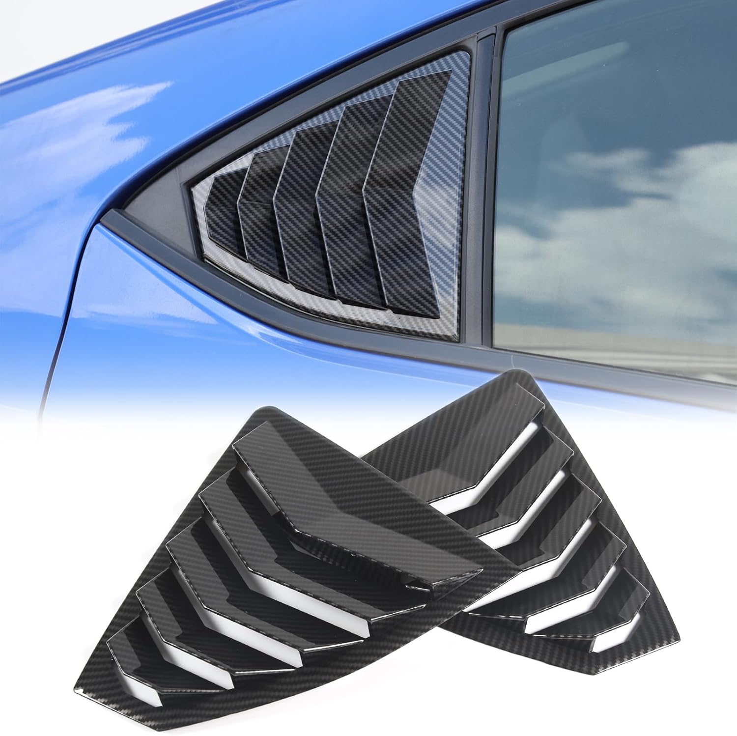 Rear Side Window Louver Cover Compatible with Subaru WRX 2022 2023, Car Side Window
