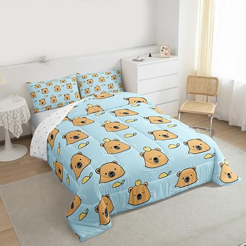 Miniatura 9 de Juego de edredón educativo para niños, tamaño individual, juego de ropa de cama con números del alfabeto ABC para niños y niñas pequeños con bonito