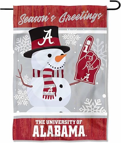 Bandera de Alabama Crimson Tide Holiday Winter Snow Garden Banner