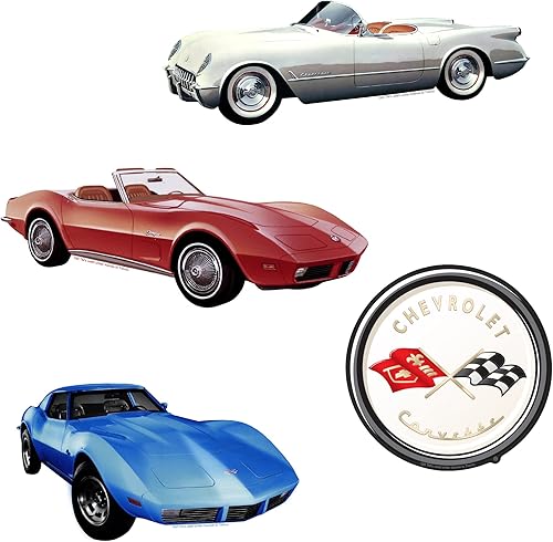 Miniatura 3 de Chevrolet Corvette - Paquete variado de calcomanías grandes para automóvil, para laptop, botella de agua, álbumes de recortes, tableta, monopatín,
