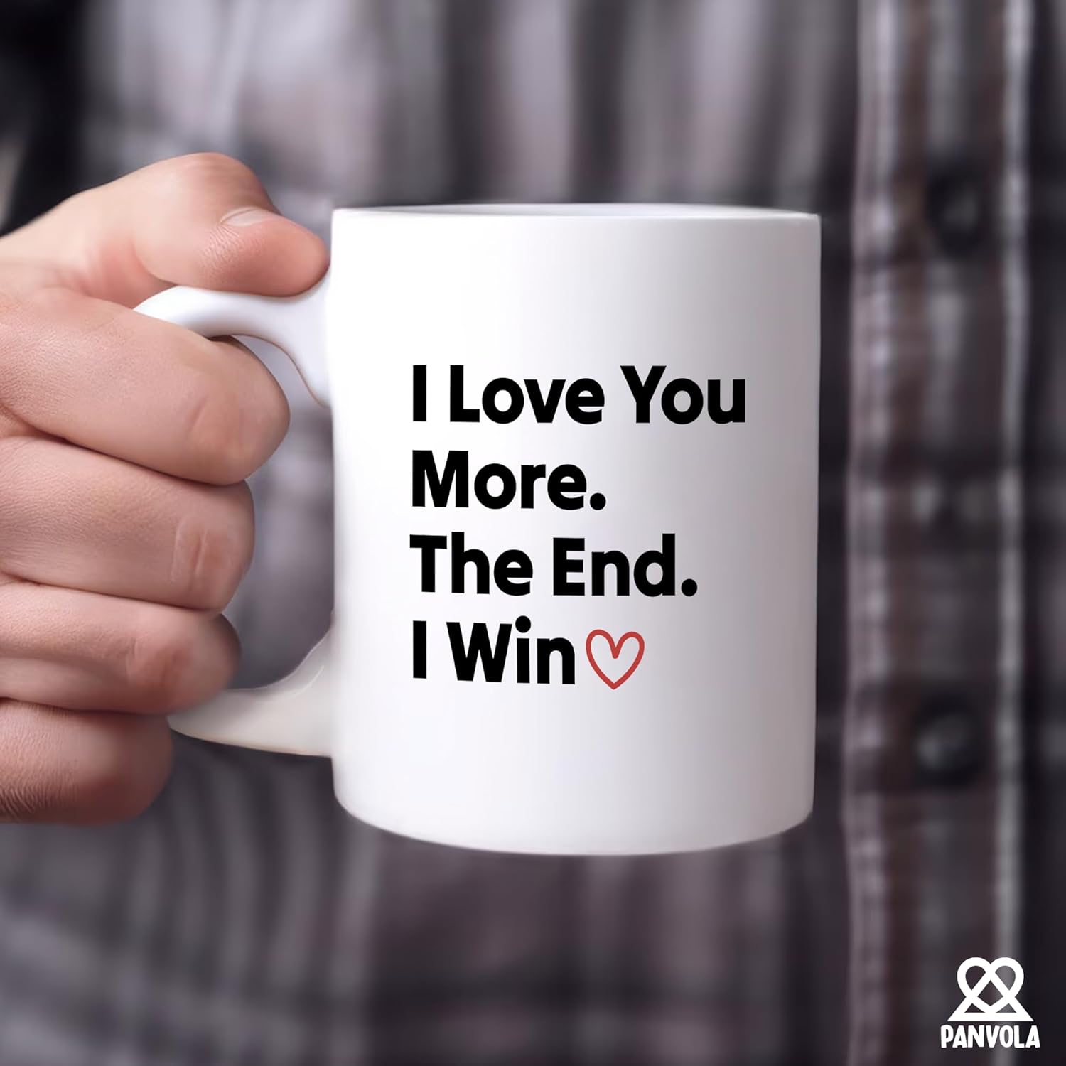 Panvola I Love You More The End I Win Lovers Couples Gifts Boyfriend Girlfriend Wife Husband Anniversary Valentines Day Novelty Drinkware Ceramic Coffee Mug 11oz White - Image 5