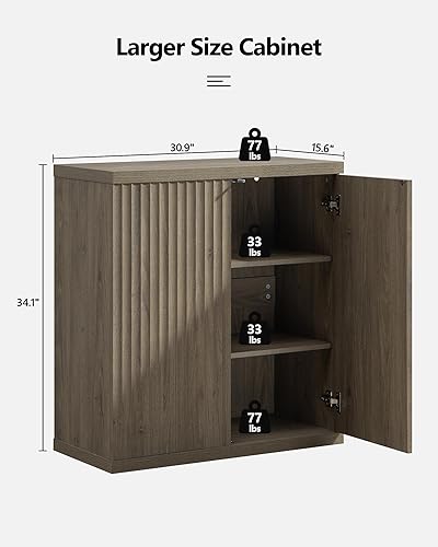 Vista 3 de SICOTAS Armario de buffet con aparador de almacenamiento, diseño moderno con puertas y estantes, consola multimedia acanalada, mesa de café