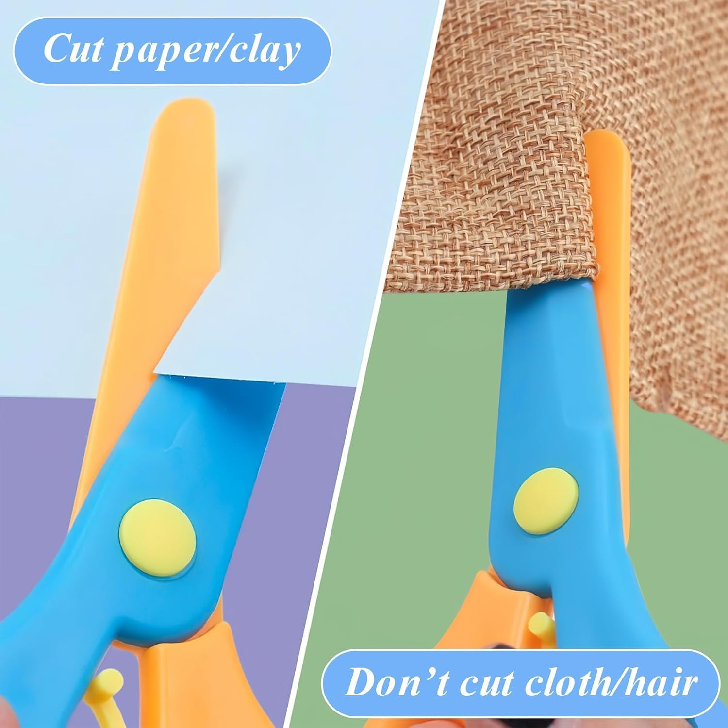 18PCS Tijeras Manualidades para Niños, Tijeras Entrenamiento Preescolar, DiseñO de Arte DIY, Diseño Antipellizcos, Desarrollo de la Coordinación Ojo-Mano