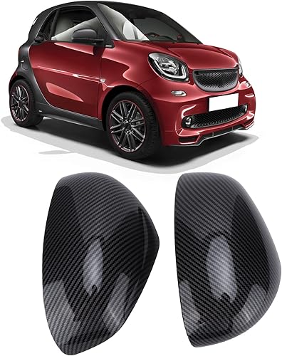 Miniatura 7 de Fydun Par de tapas de espejo retrovisor lateral de repuesto para Smart FortwoForfour 453 20152021 (estilo de fibra de carbono)