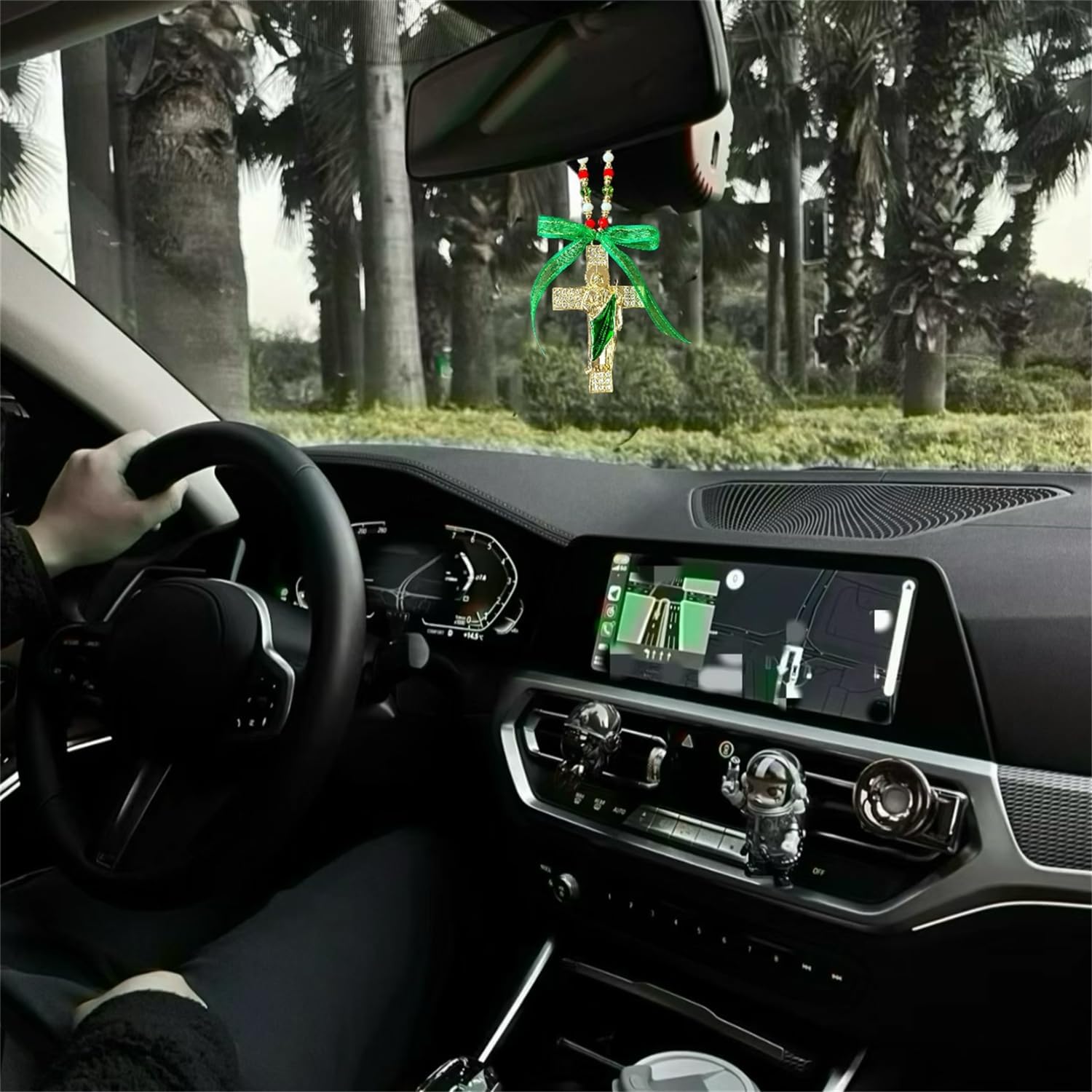 Bovemee Saint Jude Medal Crucifix Door Hanger, 2 Pieces, Catholic Gifts with Saint Benedict, Virgin Mary Medal, Christian Prayer Cross Home Decor (2PCS Green Saint Jude Cross) - Image 5