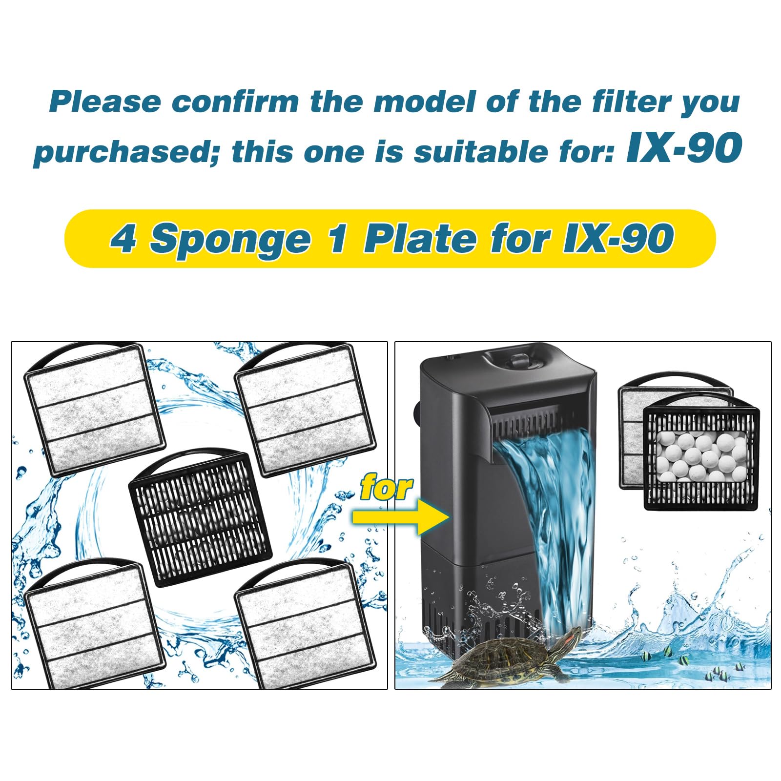 Amazon.com : TARARIUM Aquarium Turtle Filter Media Set, Filters