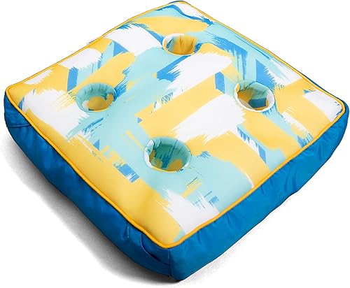 Miniatura 12 de Big Joe Captain's Float No Inflation Needed Pool Lounger, Double Sided Mesh, Quick Draining Fabric Rayas náuticas americanas,Hibisco tropical