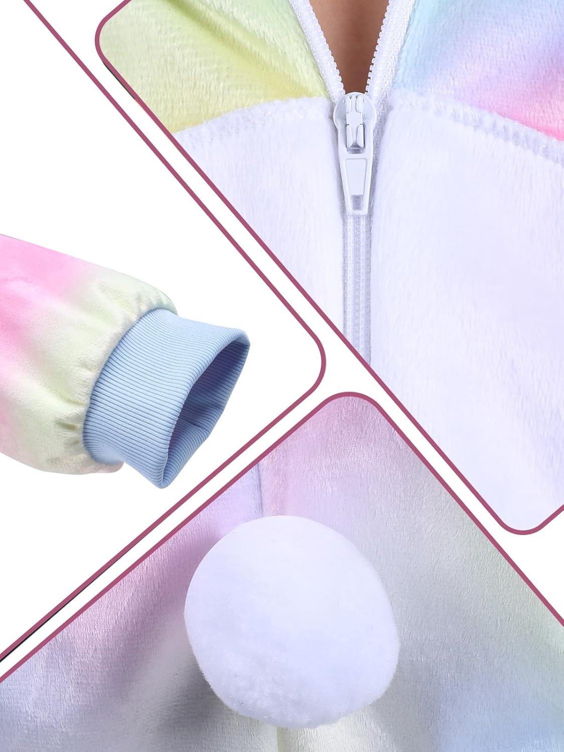 Christmas Cosplay Dress Up Hooded Animal Onesie Costume for Kids 4-12, Plush Xmas Holiday Gift for Boys & Girls - Image 3