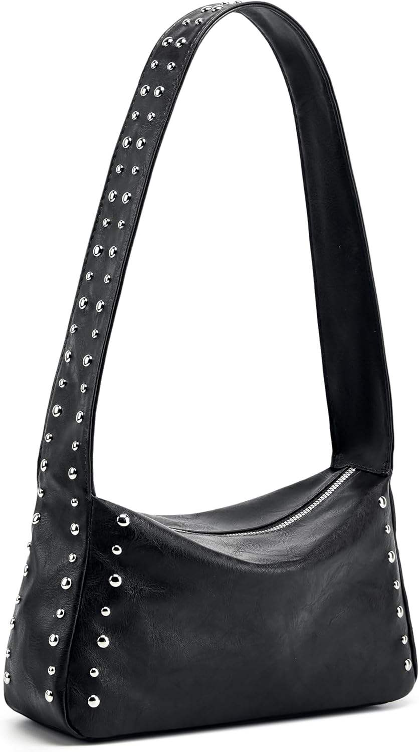 Studded Handbag for Women - Extended Shoulder Strap Design Y2k Shoulder Bag 90s 2000s Vegan Small Vegan Trendy Purse