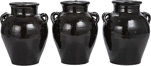 Miniatura 4 de Creative Co-Op Encontrado Tarro de arcilla decorativa, Espresso