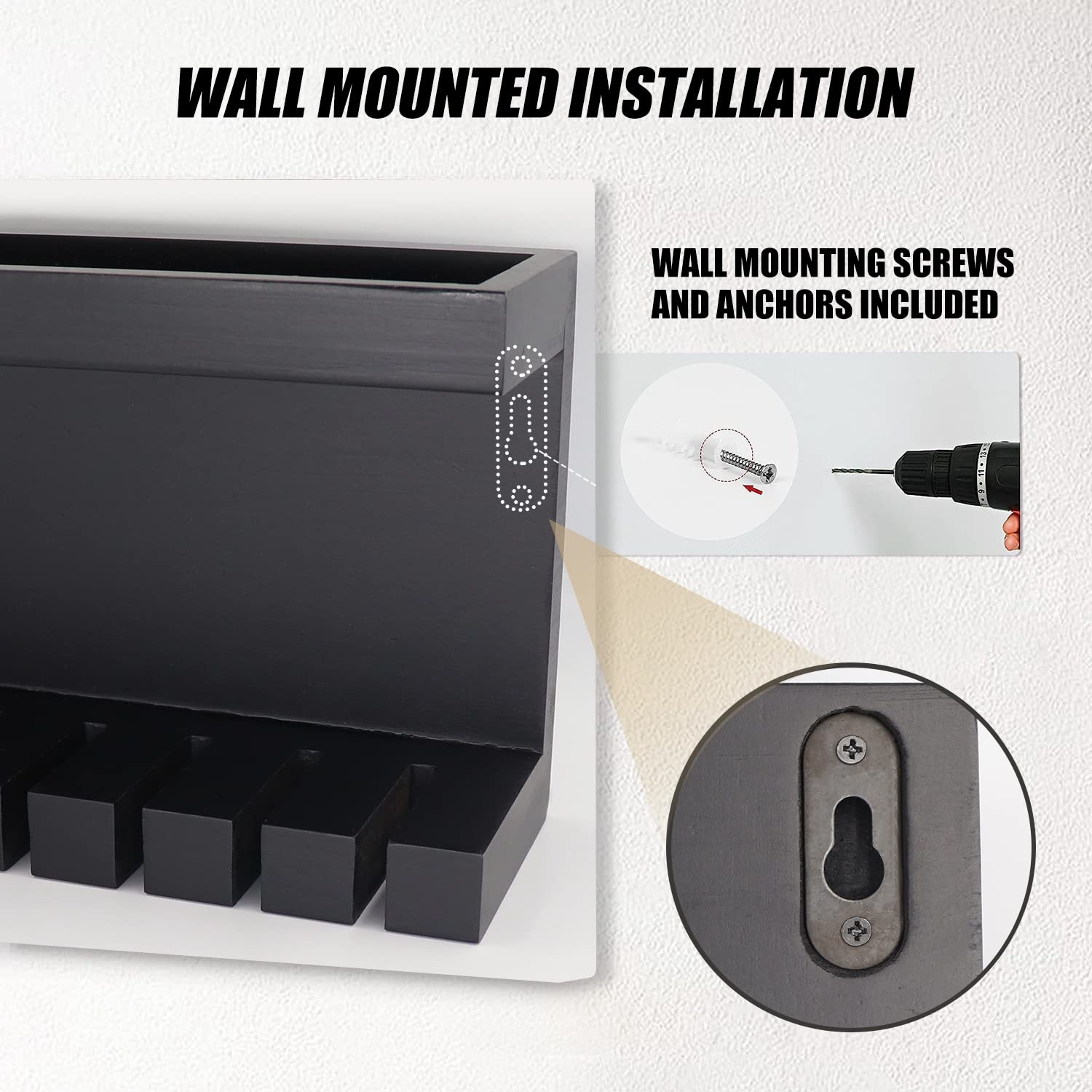 Yamahiko Belt Storage Organizer for Closet, Belt Hanger Wall Mounts with Double Shelving Platform, Universal Belt Rack Holder for Closet, Wall Closet Organizer Belt Hanger Rack for Men Women, Black