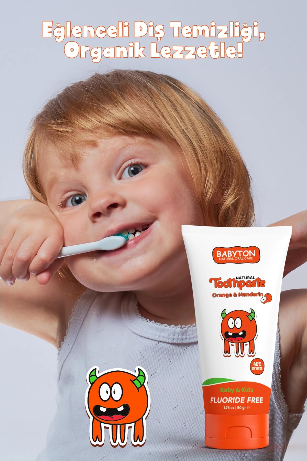 BABYTON Doğal Portakal&Mandalina Diş Macunu 3'Lü Set 50 Gr